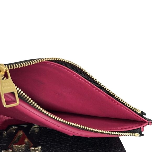 LOUIS VUITTON Portefeuille Curieuse Compact Noir Hot Pink Capucines 568-072825 - Picture 4 of 5